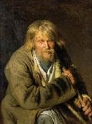 Ivan Nikolaevich Kramskoi Old Man with a Crutch oil on canvas